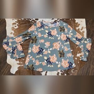 Floral Bell Sleeve Top